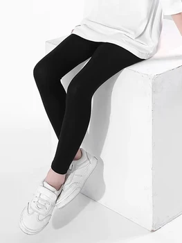 Girls' Soft Stretch Leggings | Colorful Slim-Fit Pants for Ages 2-12 6 Girl Pants Soft Elastic Kids Leggings Candy Color Girls Skinny Pant Solid Color Trousers for Aged 2-12 Years Children Daily Wear 6