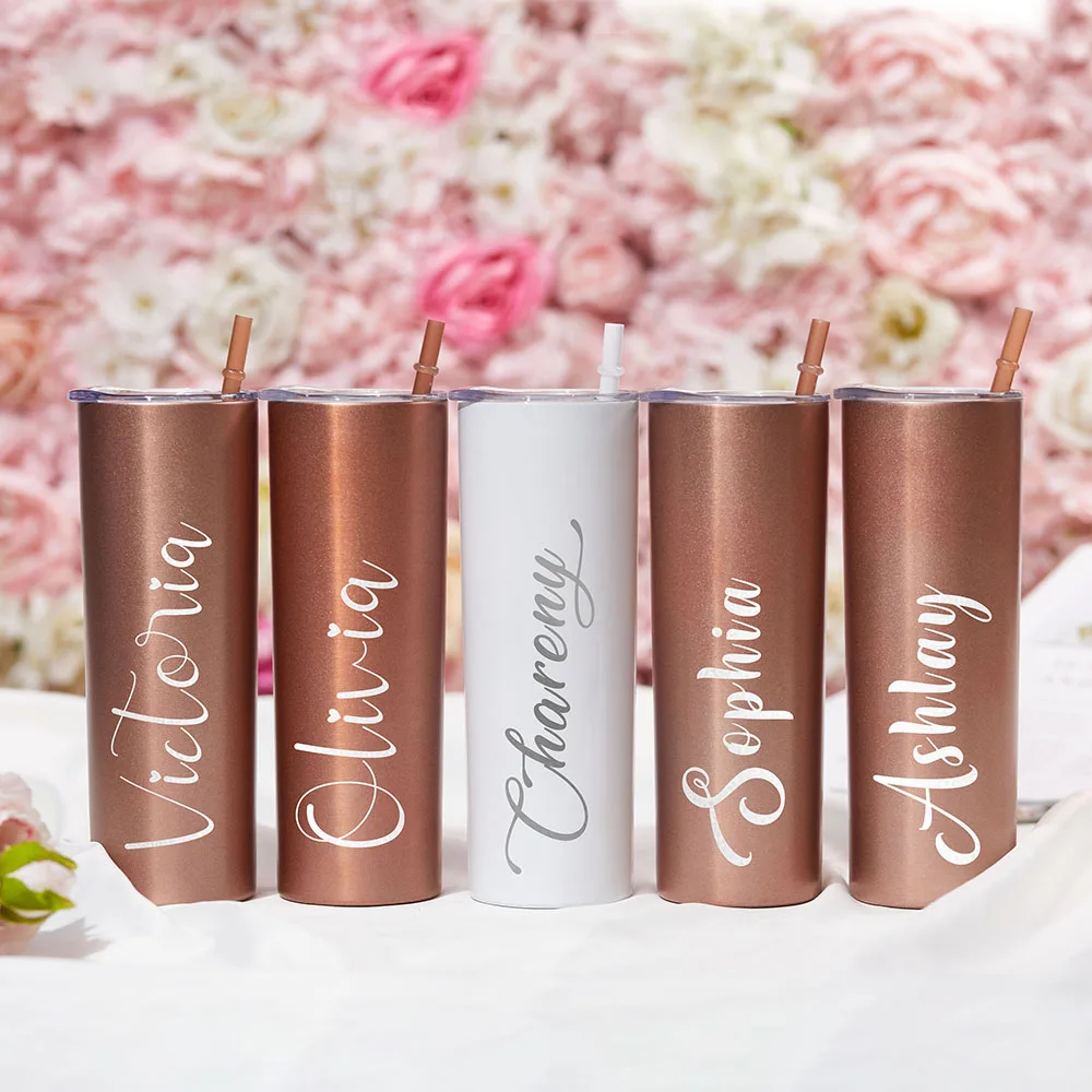 Personalized Stainless Steel Water Bottle, Bridesmaid Gift,Personalised Thermos, Custom Name Large Vacuum Tumbler 20oz