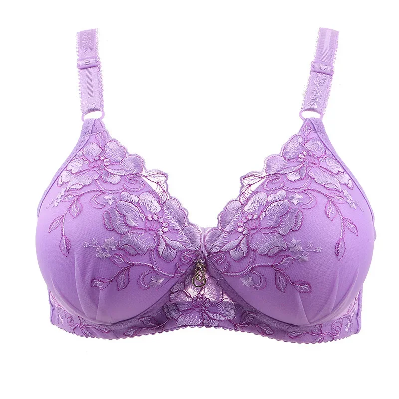 

Breathable Funding for Women's Underwear Adjustable Lingerie Bralette Push Up Gathering Bras for Women Floral Print Lace Bra