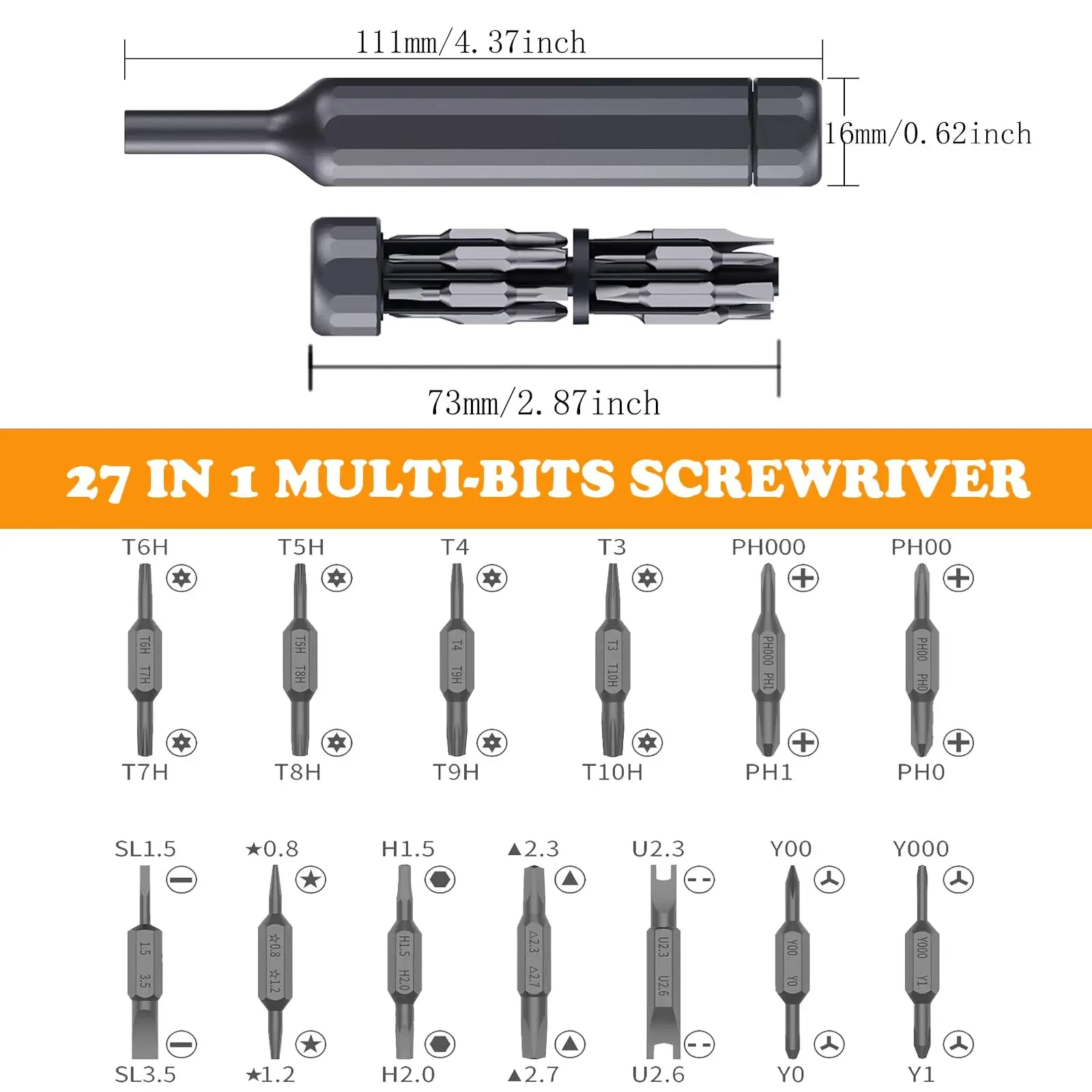 27/39 in 1 Precision Screwdriver Set Mini Portable Phillips Torx Magnetic Screw Driver Head for Cell Phones Watches Computers