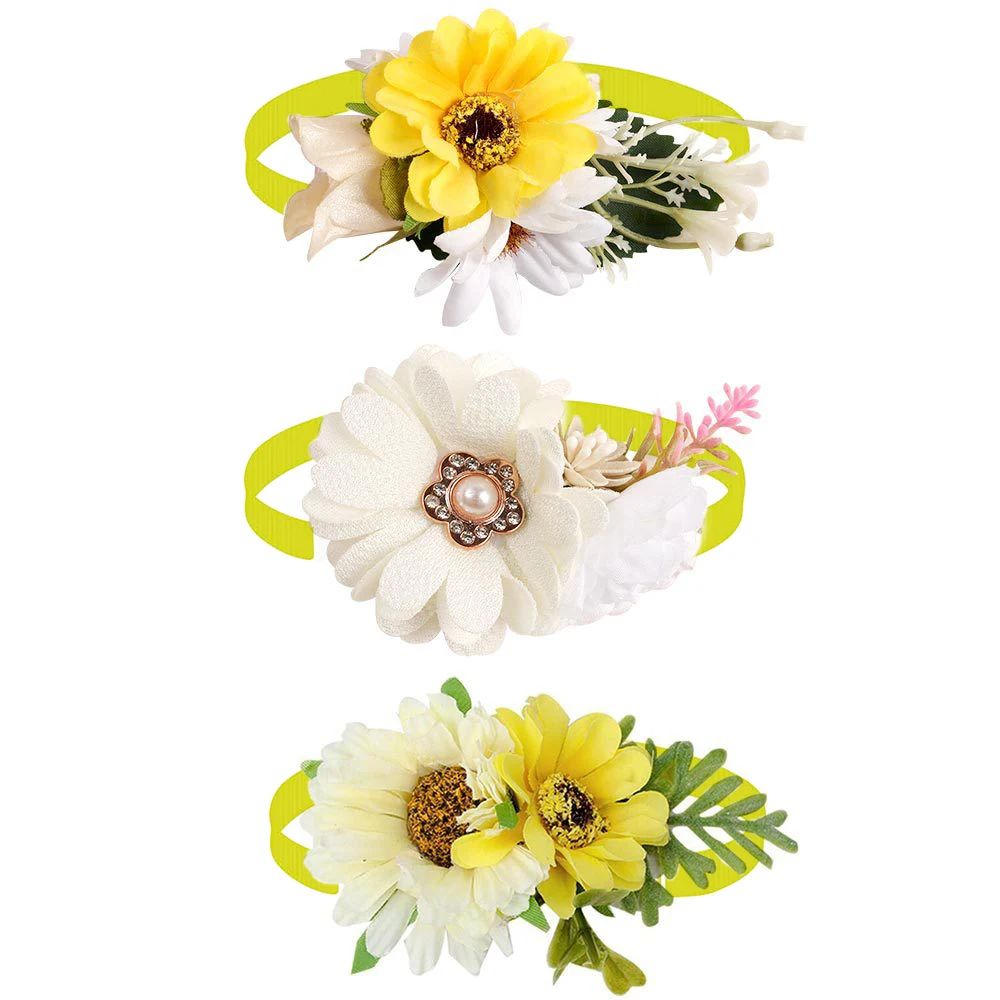 10pcs Flowers Dog Bowties Cute Pet Bowties Cat Dog Grooming Accessories Puppy Adjustable Collar Dog Bow Ties Supplies