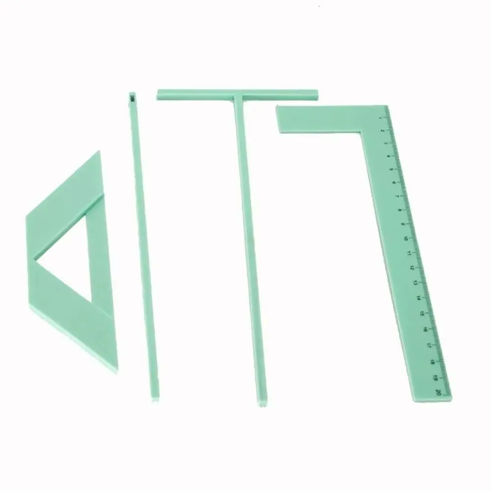 Drawing Tools Spacing Guide Binding Ruler Set T-ruler L-ruler Ruler Scrapbooking Tool Green Journal Book Binding Ruler DIY Craft
