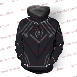 2024 New Autumn/Winter Men&Women Marvel DC Comics Black Panther 3D Print Cosplay Long Sleeve Hoodie Kid/Adult Casual  Pullover