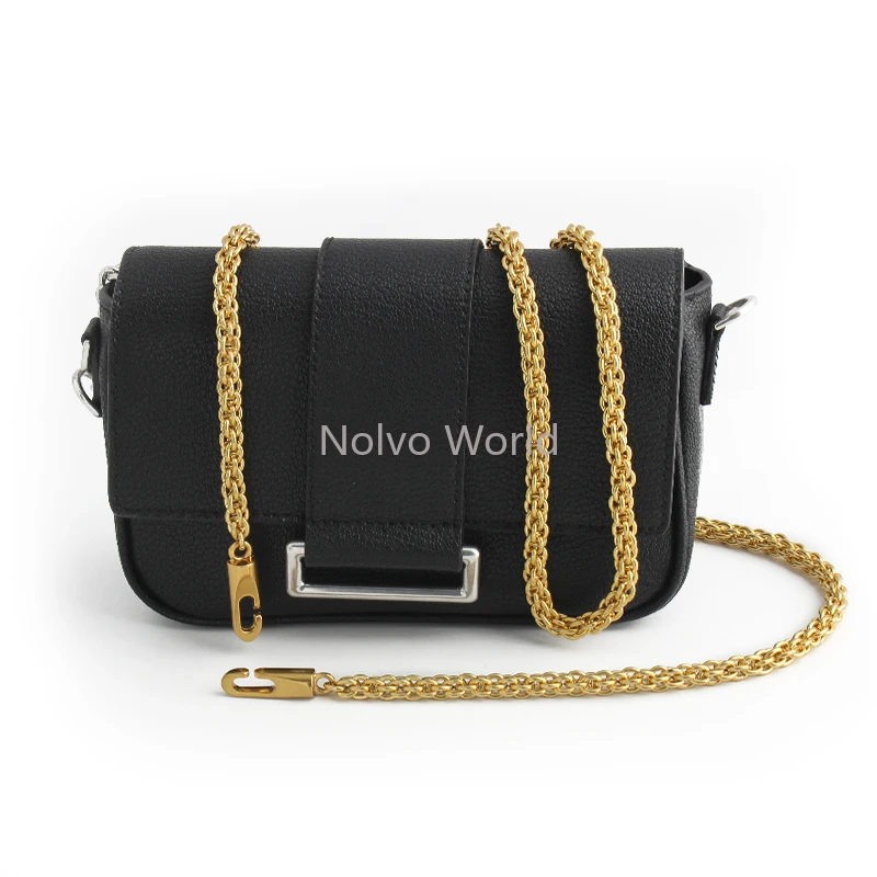 100/110/120/130CM 8MM Iron Satin Gold Metal Bag Chains For Women Crossbody Tote Shoulder Strap Heavy Handle Jewelry Accessories