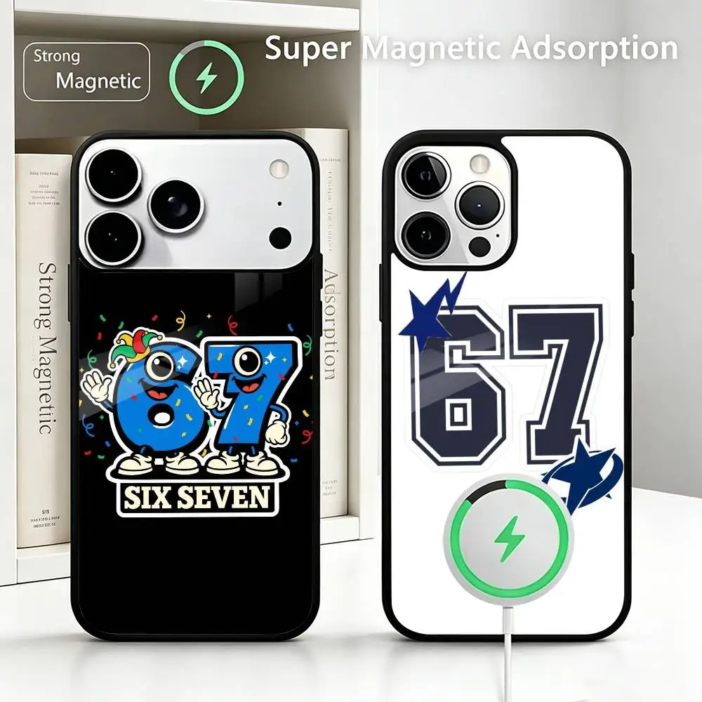 

hypnotic SIX SEVEN 67 -a Phone Case For IPhone17 16 15 14 13 12 11 Pro Max Plus Wireless Charger Cover Funda