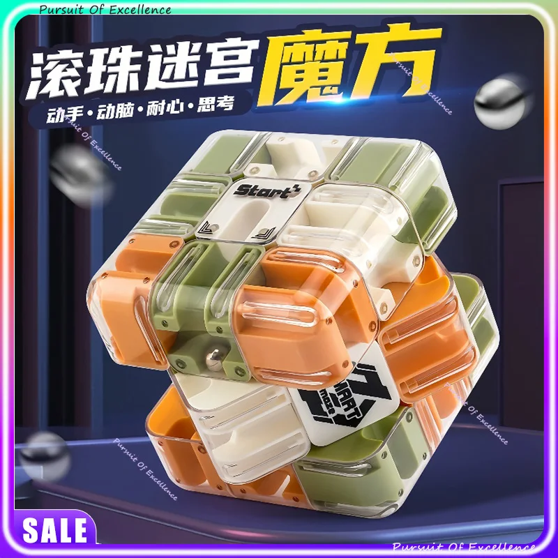 

HOTHOT SALE 3D Maze Magic Cube Puzzle Toy Kid Labyrinth Rolling Ball Transparent Intelligence Cube Logical Thinking Antistress
