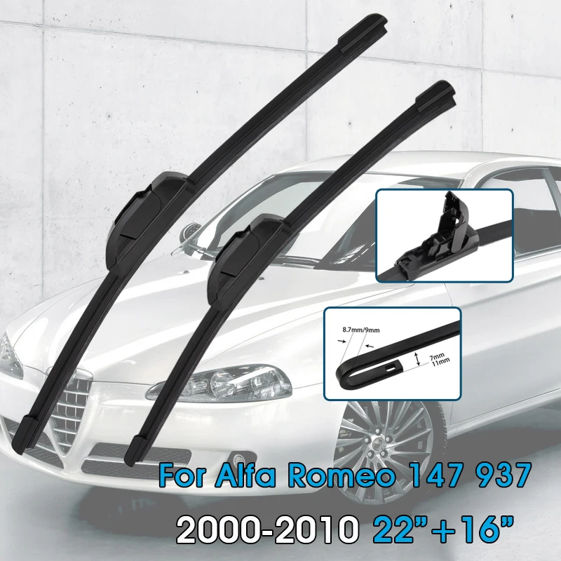 

BROSHOO LHD Car Wiper Blades 22"+16" For Alfa Romeo 147 937 2000-2010 Front Window Windscreen Windshield Wipers Auto Accessories
