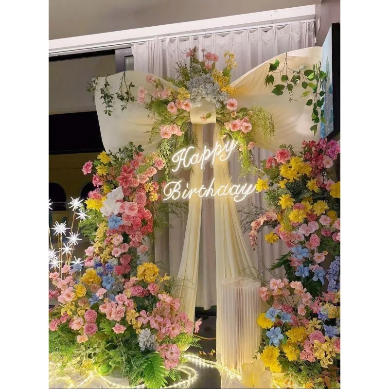 oversized bow wedding decoration props, birthday photo background wall, shop window and shopping mall beauty decoration