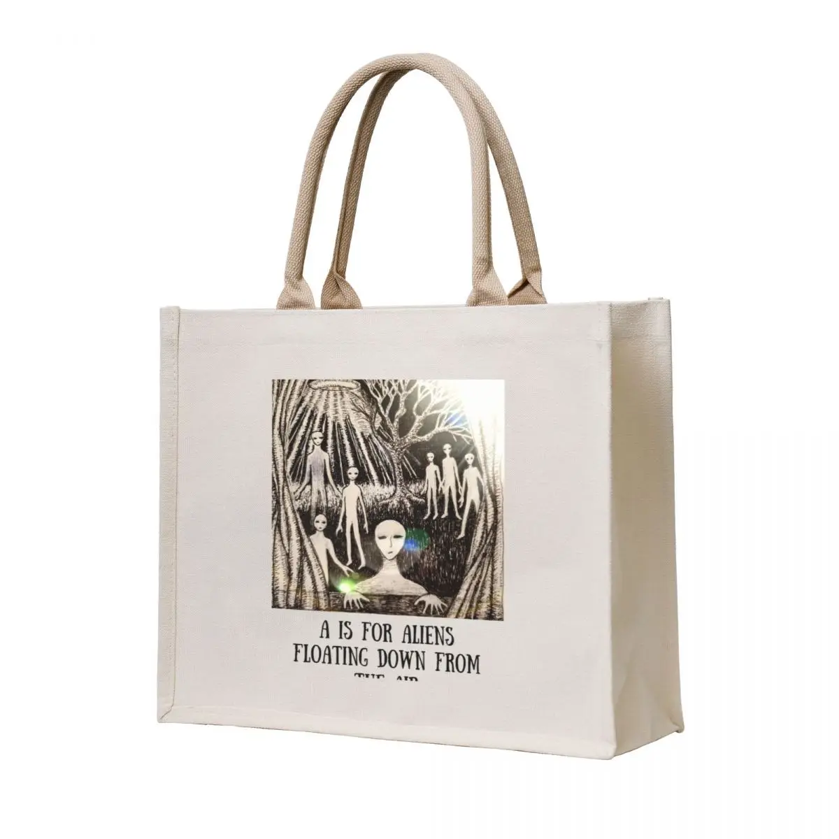 

A is for Aliens Floating Down from the Air...With Orbs Tote Bag bag luxury women screen cute canvas
