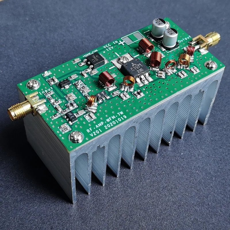 7W FM Power Amplifier High Frequency Power Amplifier 65-110MHz Input 0.1mW (Finished)