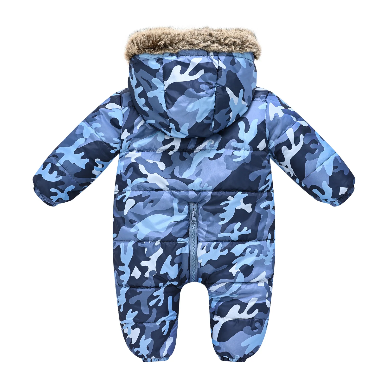 0-3 years old baby crawler cotton-padded jacket multi-color printed with fur collar cute men and baby onesie casual crawler 2024