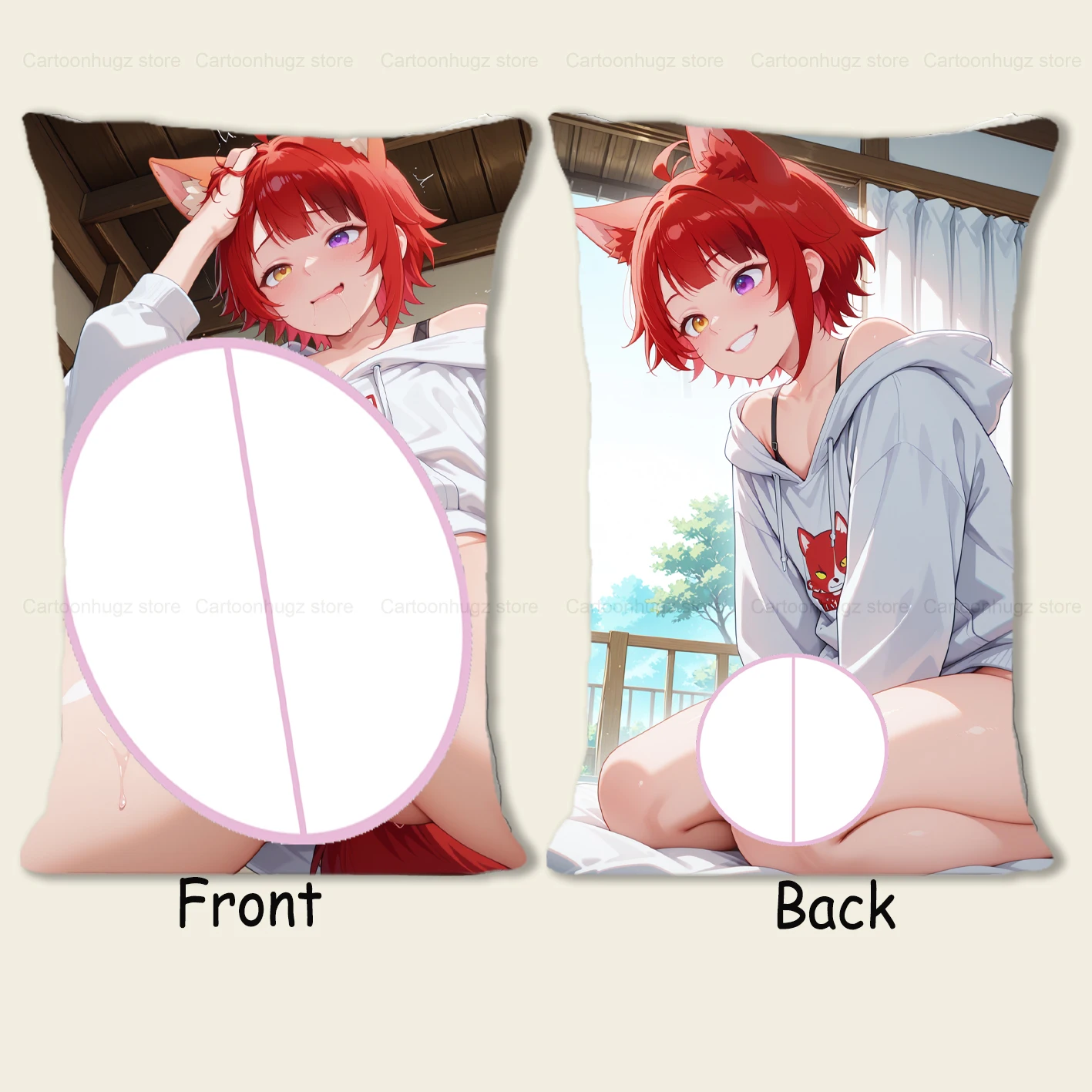 

R18+ Dakimakura Anime Riinu Pillow Cover Sofa Cushion Double-side Print Throw Pillow Case 40X60cm