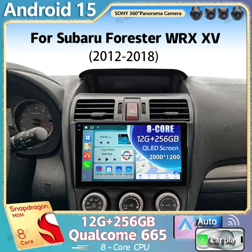 Android 15 para Subaru Forester WRX XV 2012 - 2018 2K QLED estéreo Radio de coche reproductor de vídeo Multimedia GPS 4G CarPlay