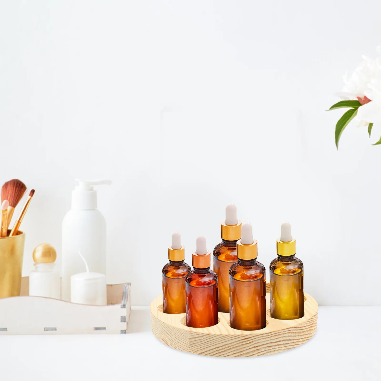 

Органайзер для эфирных масел: Настольный бокс для хранения маленьких флаконов с многосекционной структурой и держателем для бутылочек