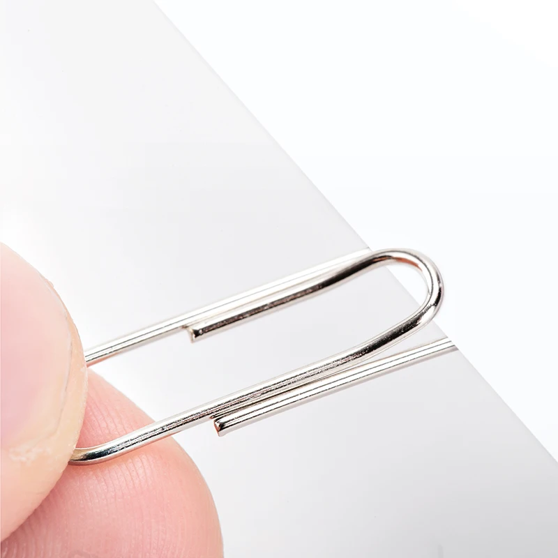 Deli Electroplated Metal Paper Clip Rust Proof Binding Office Stationery Silver Color Morandi Color Barrel Packaging