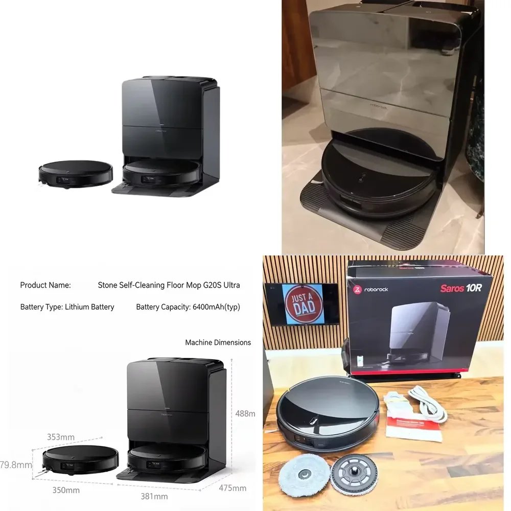 Auto Dust Collection, Hot Water Wash & Dry, Smart Vacuum and Mop Floor Cleaning Machine for Home Use