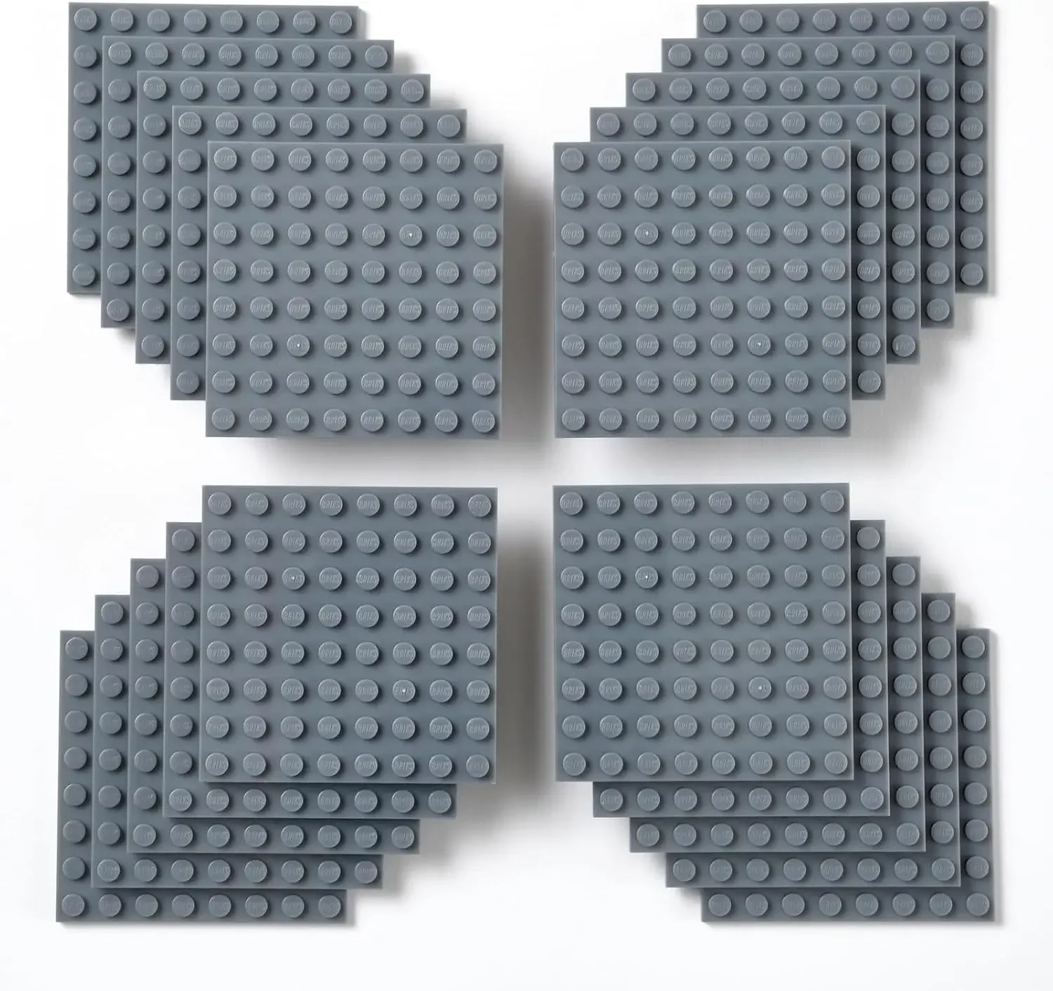 

Конструкторы для кирпича с плоской поверхностью — серые, 20 шт. 8x8 шпилек — совместимы со всеми основными кирпичами — креативная игра для детей от 3 лет