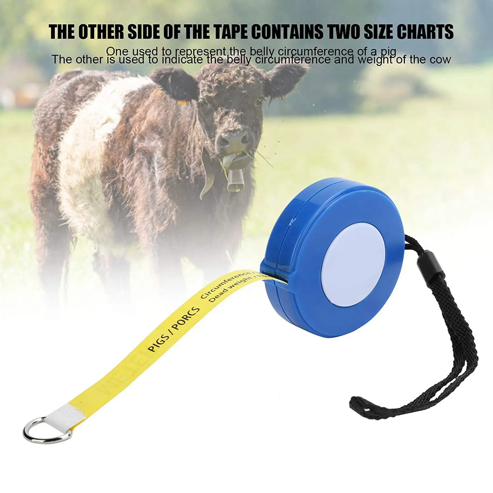 -[33A Tvdae] 2X Animal Tape Measure Portable Retractable Measuring Tape For Farm Equipment Cattle Pig Body Weight Waist Measurem
