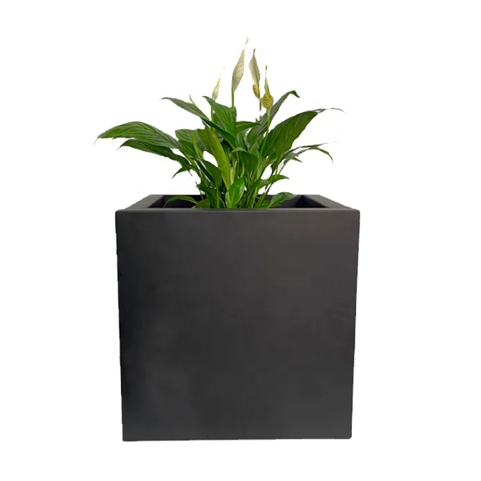 Assembled Black Metal Plant Pot Corten Steel Flower Pot