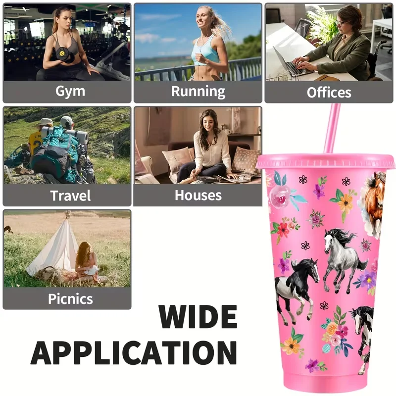 

10 Pcs 26oz Leak-proof Plastic Cups with Lids and Straws, Perfect for Iced Coffee, Birthday and Christmas Parties