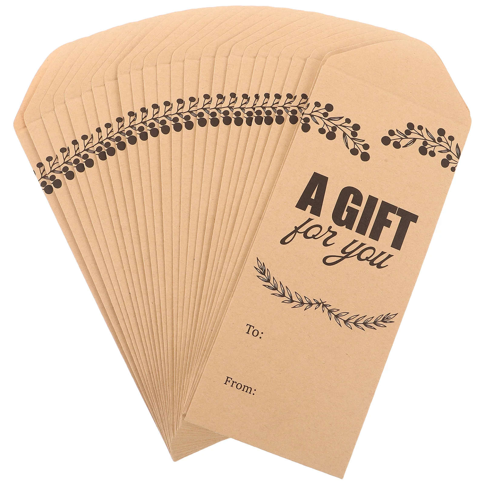25Pcs Multifunctional Envelopes Kraft Paper Blank Writable Rustic Vintage Storage for Greeting Cards Checks Tickets Cash Coin