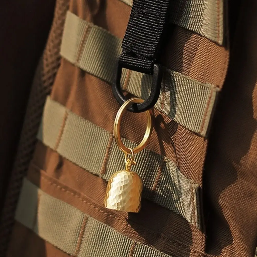 

Brass Pendant Wind Chime Hanging Ornament Clear Sound Wind Bell Keychain Camping Decor Crafts Loud Bear Bell Keyring