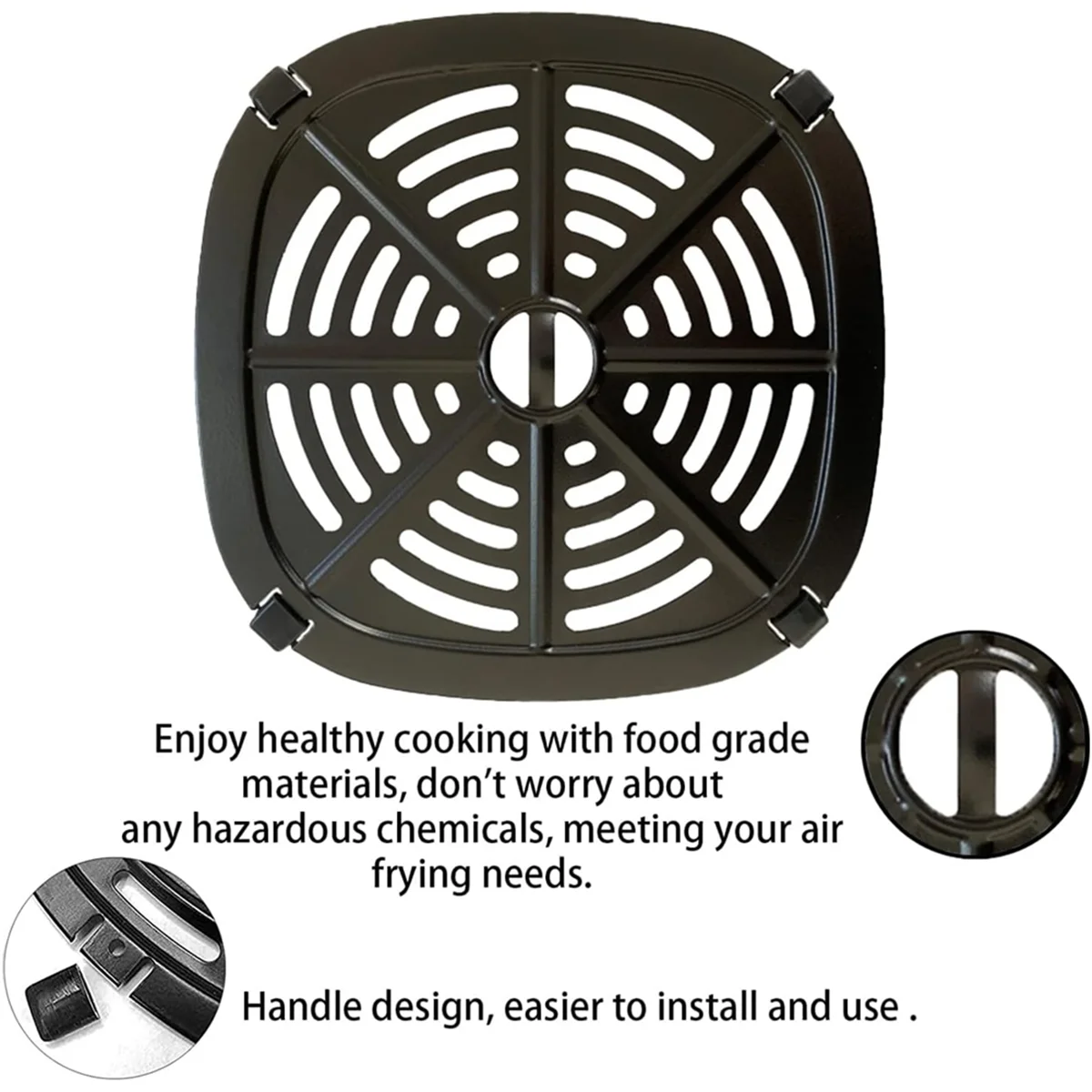 A26P مقلاة هوائية شواء صينية هش لـ Dash 2.6QT Tasti-Crisp مقلاة هوائية رقمية مع مقلاة هوائية أقدام مطاطية 21 سم