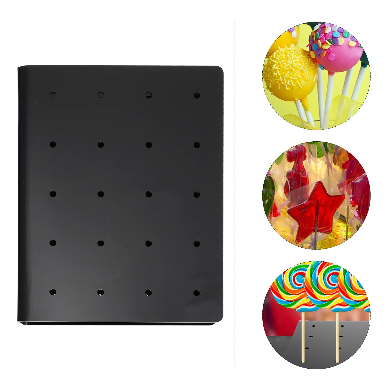 

1Pcs Acrylic Black Lollipop Holder Candy Display Rack Multi-Slot Smooth Surface Party Candy Showing Stand Lollipop Rack