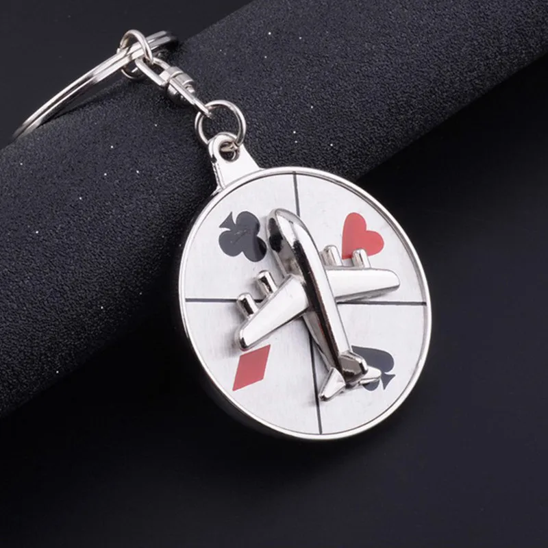 Zinc Alloy Russian Turntable keychain Creative Rotating Three-Dimensional Round Bag Car key Pendant Fashion Exquisite Gift