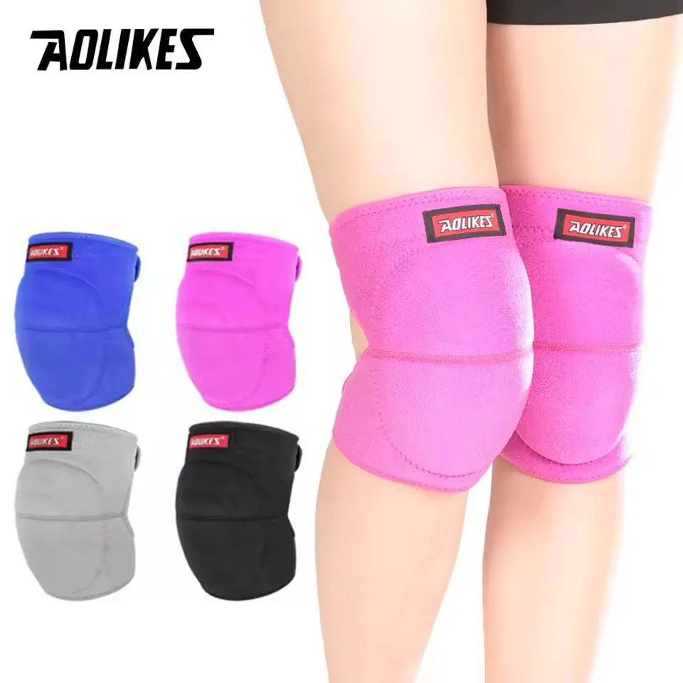 AOLIKES 1 Pair Sports Kneepad Sponge Knee Pads Support Fitness Basketball Brace Protector Non-Slip Knee Pads for Dance,Running