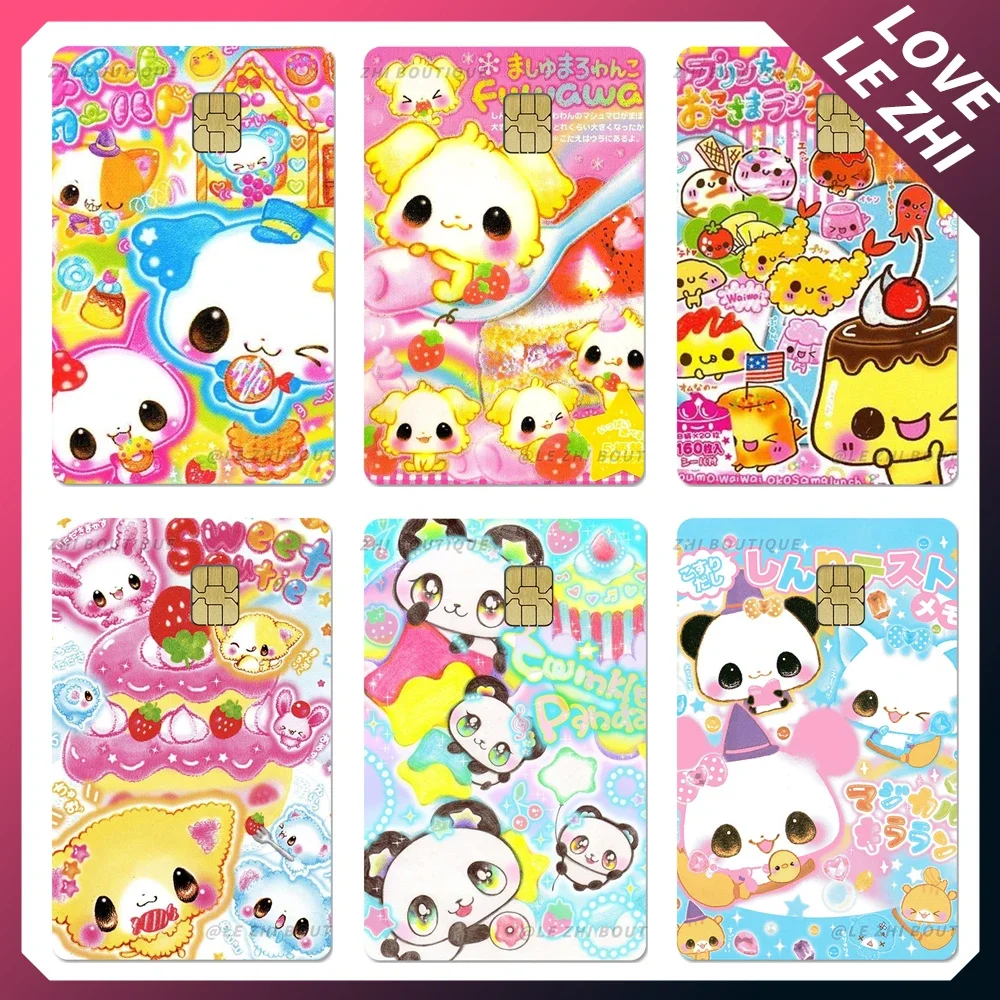 Vintage Cartoon Animals Diy Credit Debit Card Sticker Kawaii Panda Rabbit Elephant Cat Waterproof Small Chip Card Skin Sticker