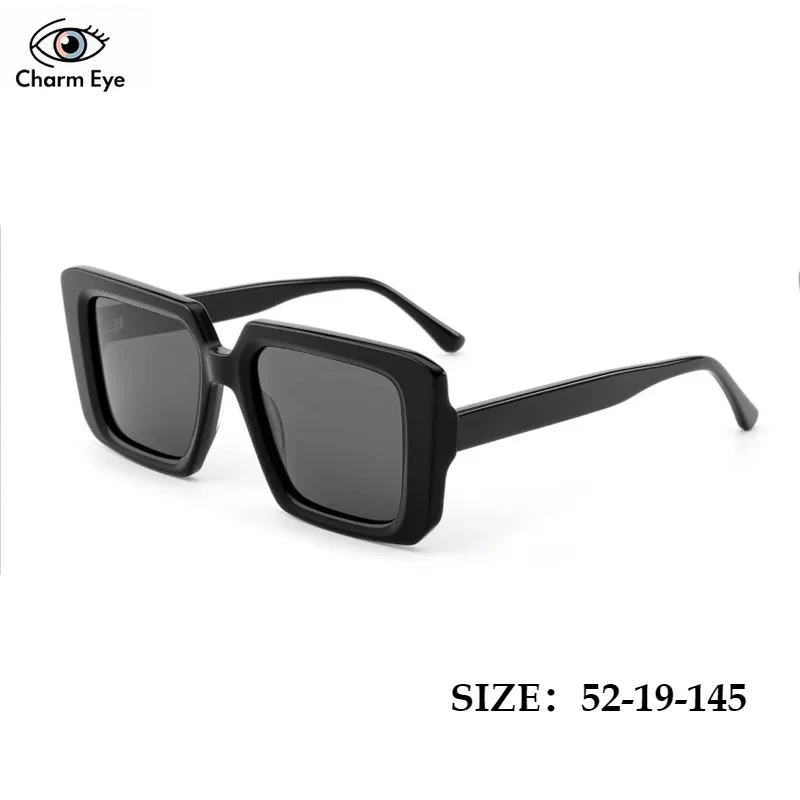

2025 New Women's Square Black Acetate Fiber Outdoor Fashion Sunglasses Men's Retro High End Polarized Driving Sun Glasses UV400