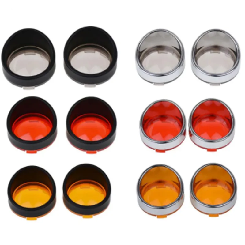 

Motorcycle Turn Signal Light Visor Trim Rings Bezels Lens For Harley Sportster 883 1200 Fat Boy Road King Night Train