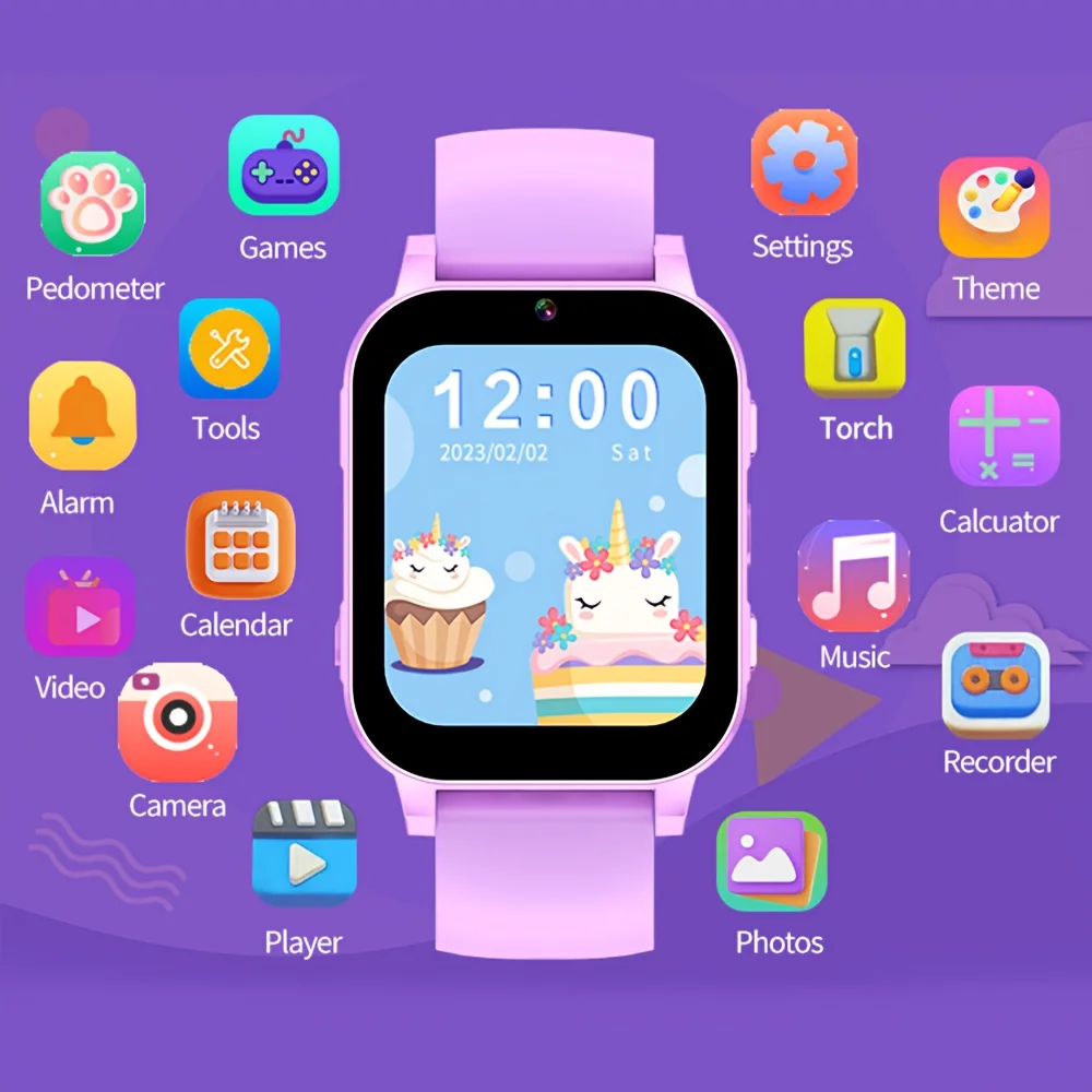 A19 Kids Toy Smartwatch With Over 20 Puzzle Games Take Photo And Video Music Playback Photo albums Alarm Clock Pedometers