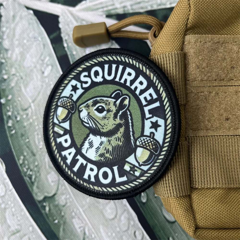 Secret Squirrel Militay Airsoft Gear Morale Badge Printed Patches Tactical Backpack Decoration Hook and Loop Stickers