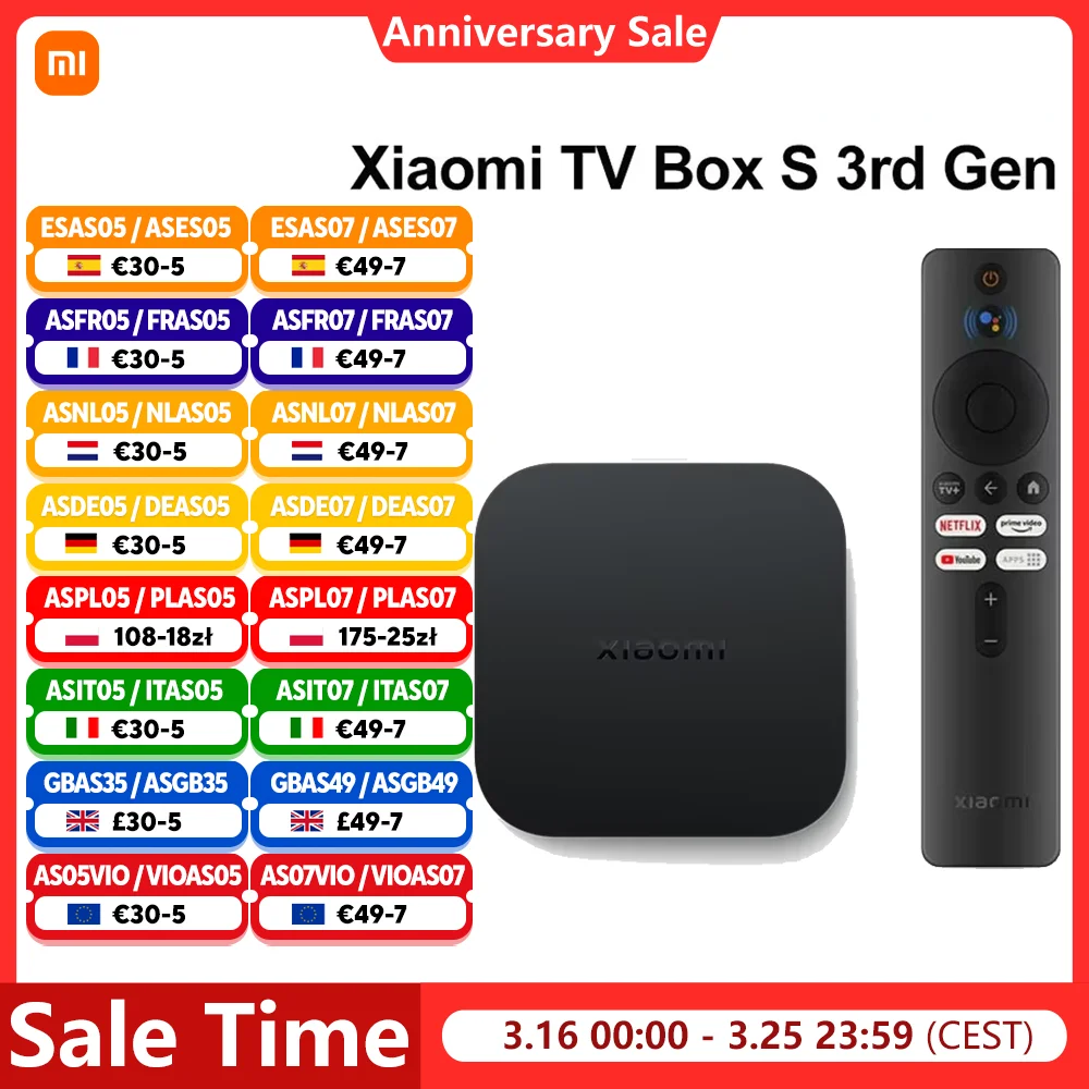 Boîtier TV Xiaomi S 3ème génération, version mondiale, 2 Go de RAM, 32 Go de ROM, 4K UHD, Dolby Vision, HDR10+, Google TV, WIFI 6, BT5.2, Google Assistant