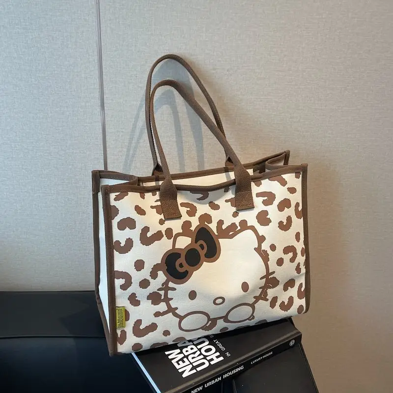 

Sanrio Hello Kittys мультяшная большая вместительная холщовая сумка для девочек, новый стиль, милая сумка на одно плечо с принтом, сумка-тоут, подарок подруге