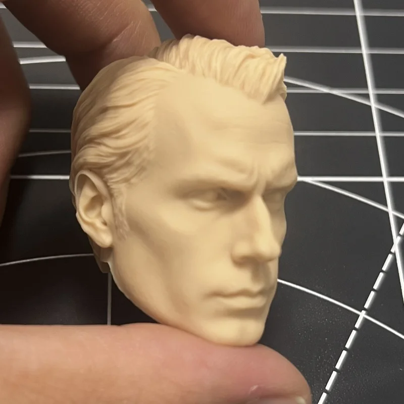 Azhan 1/6 Kit de cabeza de alienígena sin pintar-modelo de héroe estilo Kryptonian (referencia Henry Cavill V4) Garde de la justicia, escultura personalizada en blanco