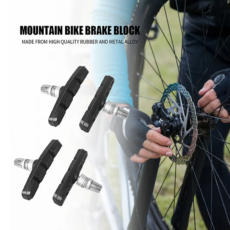 4 Pcs Bicycle Break Pads Shoes Tools For Mountain Road Bike Brake Block Wear-resistant Spindle Accessories