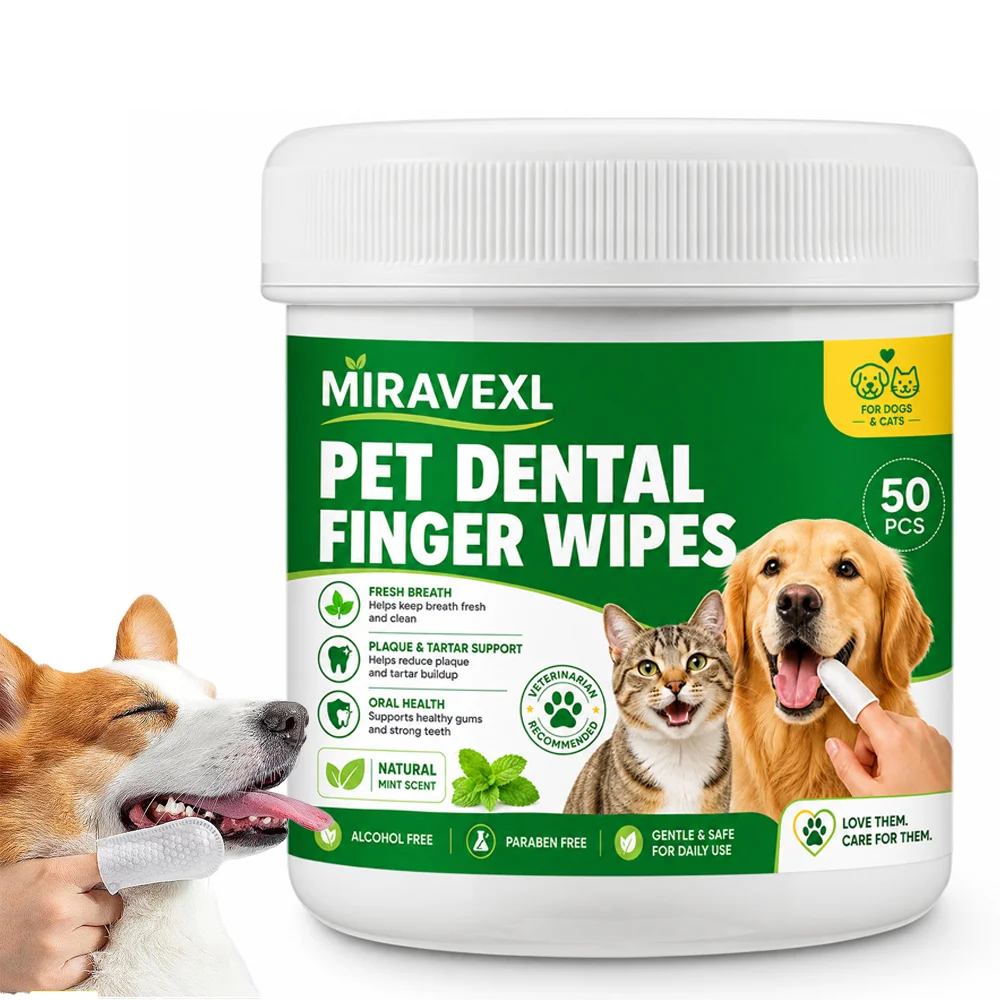 Teeth Whitening Brush - Pet Dental Finger Wipes for Dogs
