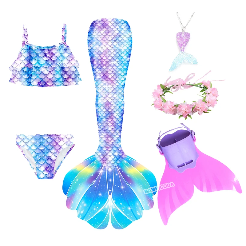 Swimming Mermaid Tail Cosplay Monofin Ariel Mermaid Swimsuit for Swimming Costume Halloween Party Swimsuit