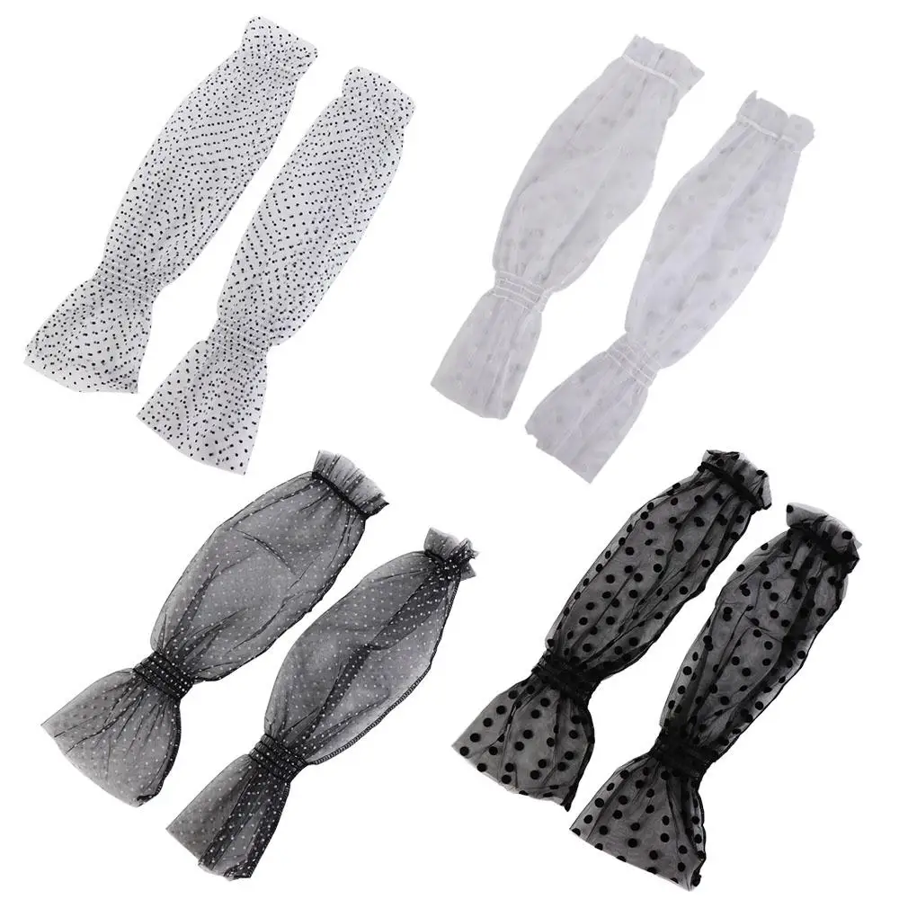 

Glove Wave Point Anti-UV Driving Gloves Transparent Lace Arm Warmers Ice Silk Sleeves Sunscreen Sleeve Sun Protection Cover