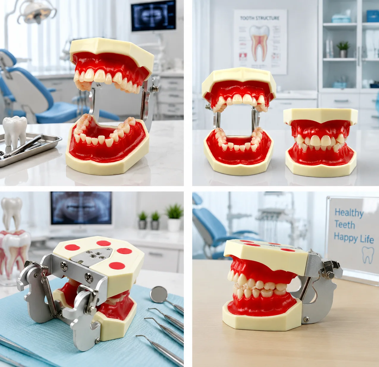 1pcs Dental Orthodontic Training Model With Red Wax Gum Teeth Model for Dentist Practice Tool Dental Demonstration Model