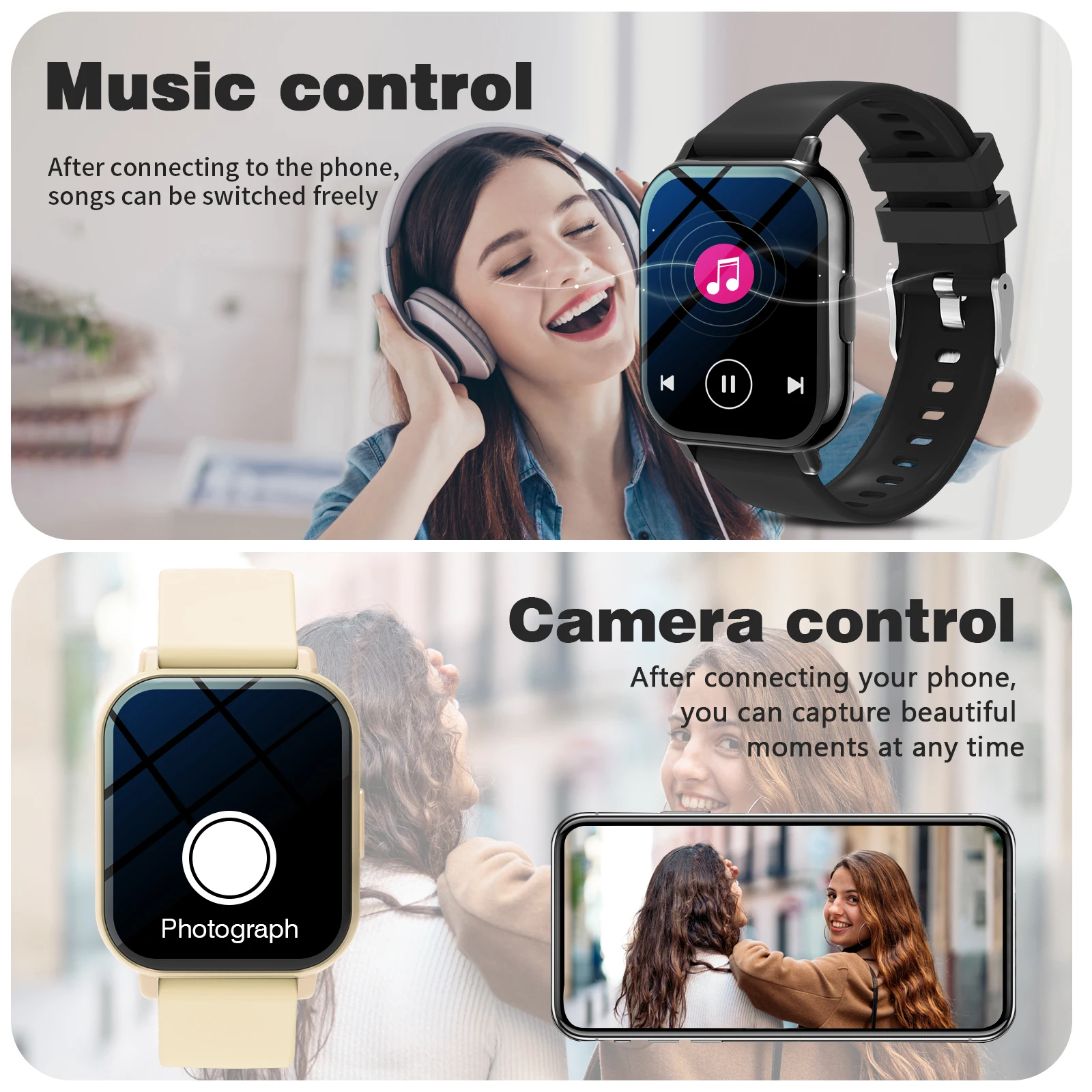 ساعة ذكية جديدة، ساعة رياضية عصرية للجنسين مع حزام من الفولاذ المقاوم للصدأ، مكالمات لاسلكية، وضع رياضي متعدد، تحكم بالموسيقى