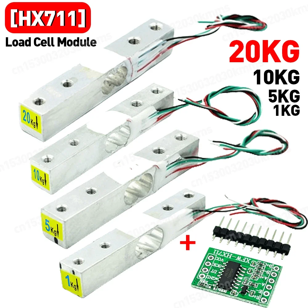 

Load Cell Weight Sensor 1KG 5KG 10KG 20KG HX711 AD Module Electronic Scale Aluminum Alloy Weighing Pressure Sensor Module