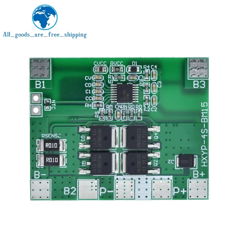4s 12.8V 14.4V 16.8V Lifepo4 리튬 이온 리포 리튬 배터리 보호 보드, 18650 BMS 14A 제한 20A PCB 4 셀 팩 PCM 3.2V 3.7V