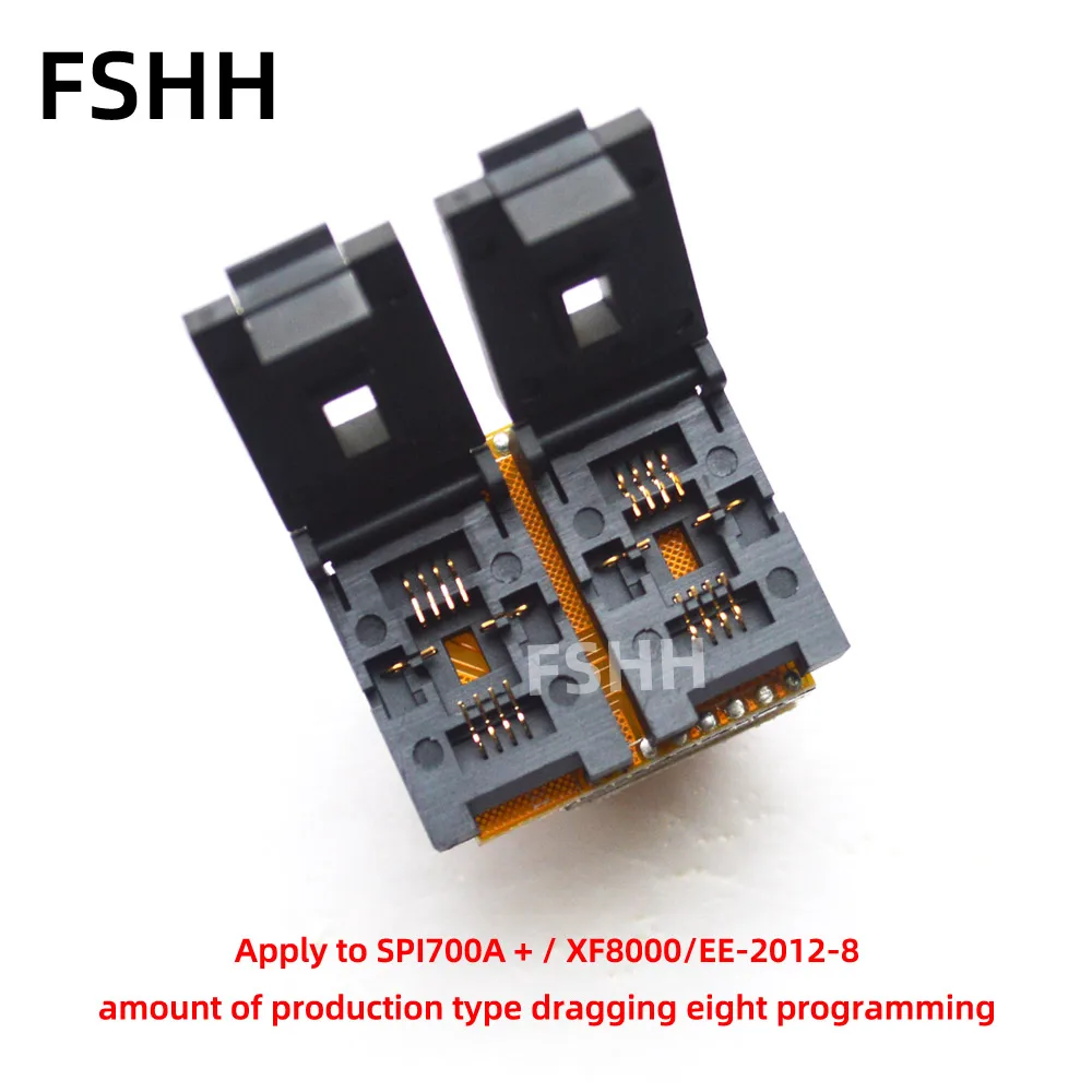 

6X8mm QFN8+QFN8 Adapter for SPI-FLASH Programmer Offline Duikao socket Pitch=1.27mm