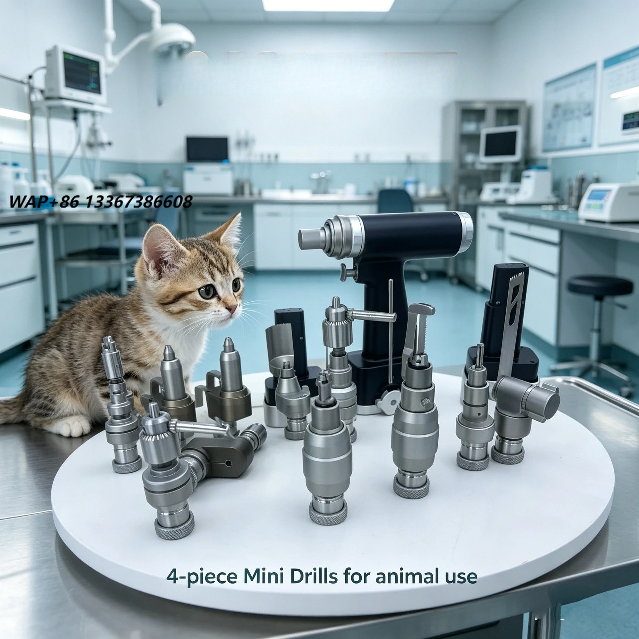 8-Piece Animal Bone Drills, Pet Medical Equipment for Animal Husbandry Clinics, for European Union Veterinary Practice, Veterina