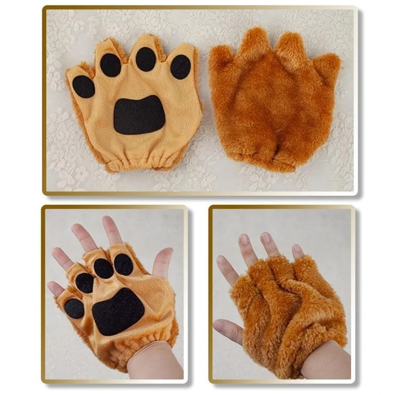 R1we Lion Ohr Ohrstirnband Schwanz Nase Bowtie Rock Handschuhe Halloween Tier -Outfit für Kind