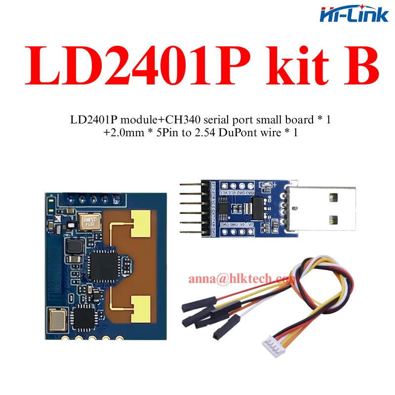 Spedizione gratuita 50 pezzi LD2401 con Bluetooth distanza di rilevamento massima di 6 metri di sensibilità del radar di presenza umana 24G